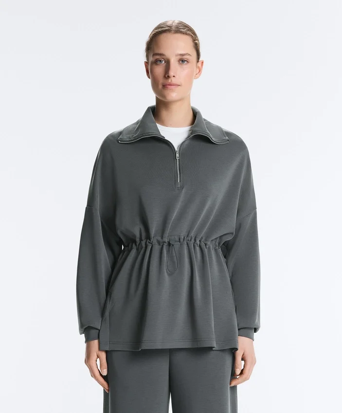 Felpa con mezza zip in modal Soft Touch Felpa con mezza zip in modal Soft Touch