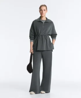 Felpa con mezza zip in modal Soft Touch