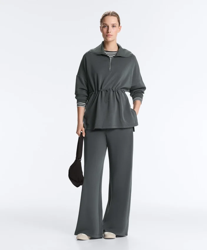 Felpa con mezza zip in modal Soft Touch Felpa con mezza zip in modal Soft Touch