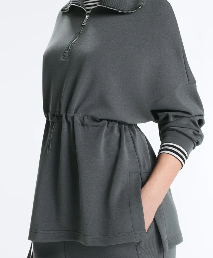 Felpa con mezza zip in modal Soft Touch Felpa con mezza zip in modal Soft Touch