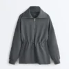 Felpa con mezza zip in modal Soft Touch Felpa con mezza zip in modal Soft Touch
