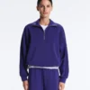 Felpa con mezza zip in modal spazzolato Felpa con mezza zip in modal spazzolato