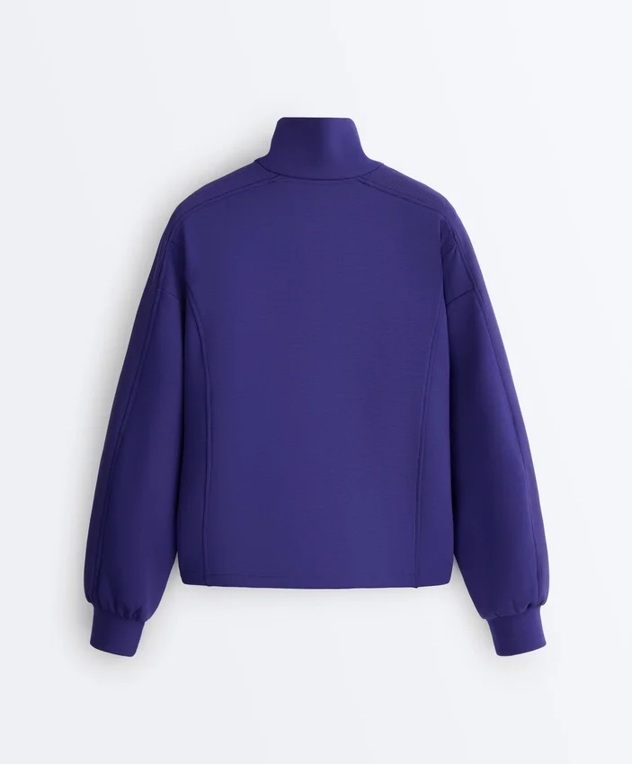 Felpa con mezza zip in modal spazzolato Felpa con mezza zip in modal spazzolato