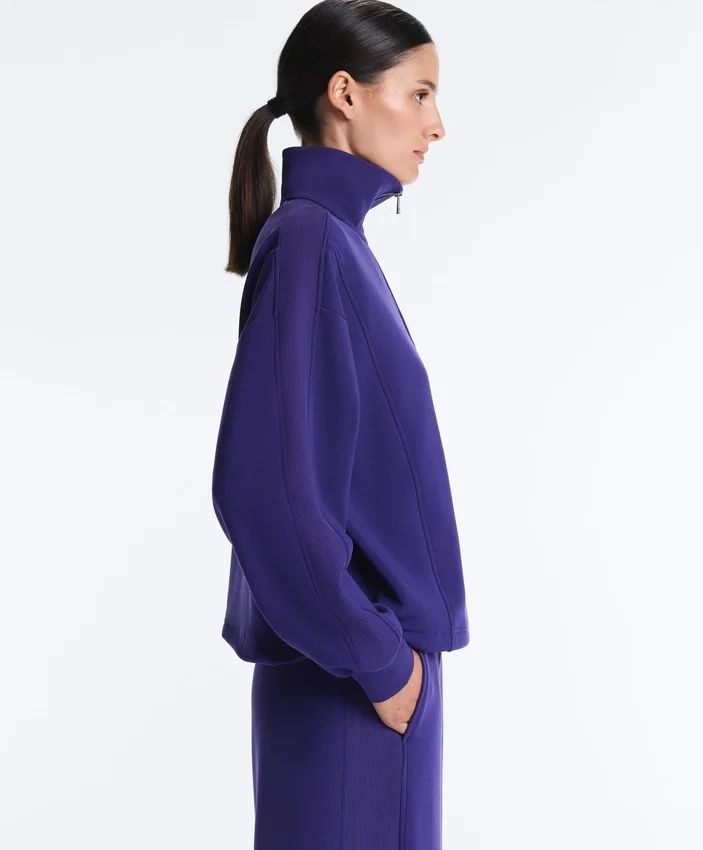 Felpa con mezza zip in modal spazzolato Felpa con mezza zip in modal spazzolato
