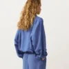 Felpa con mezza zip, tasca frontale, misto lyocell e 24% lino Felpa con mezza zip, tasca frontale, misto lyocell e 24% lino