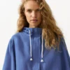 Felpa con mezza zip, tasca frontale, misto lyocell e 24% lino Felpa con mezza zip, tasca frontale, misto lyocell e 24% lino