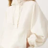 Felpa con mezza zip, tasca frontale, misto lyocell e 24% lino Felpa con mezza zip, tasca frontale, misto lyocell e 24% lino