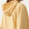 Felpa con mezza zip, tasca frontale, misto lyocell e 24% lino