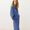 Felpa con mezza zip, tasca frontale, misto lyocell e 24% lino Felpa con mezza zip, tasca frontale, misto lyocell e 24% lino