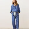 Felpa con mezza zip, tasca frontale, misto lyocell e 24% lino Felpa con mezza zip, tasca frontale, misto lyocell e 24% lino