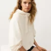 Felpa con mezza zip, tasca frontale, misto lyocell e 24% lino Felpa con mezza zip, tasca frontale, misto lyocell e 24% lino