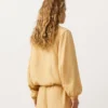Felpa con mezza zip, tasca frontale, misto lyocell e 24% lino