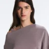 Felpa con scollo asimmetrico, vita regolabile e modal Soft Touch