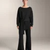 Felpa lunga in modal Soft Touch con dettaglio annodato