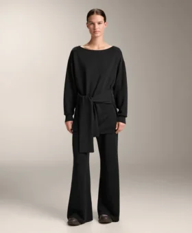 Felpa lunga in modal Soft Touch con dettaglio annodato