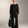 Felpa lunga in modal Soft Touch con dettaglio annodato
