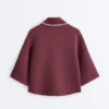 Felpa polo in misto cotone con maniche larghe