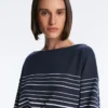 Felpa Soft Touch a righe marinare in modal