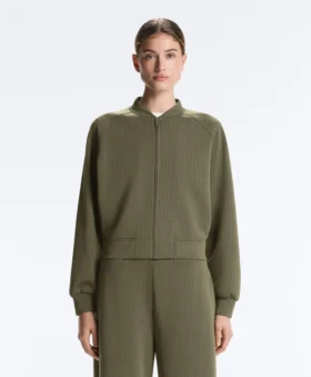 Giacca bomber a righe in modal Soft Touch