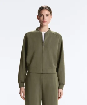 Giacca bomber a righe in modal Soft Touch
