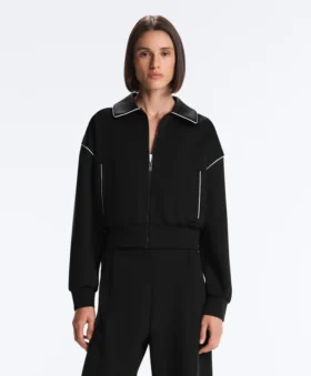 Giacca con bordino effetto neoprene