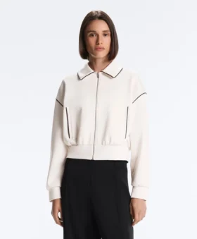 Giacca con bordino effetto neoprene