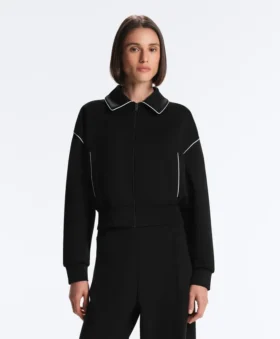 Giacca con bordino effetto neoprene