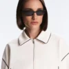 Giacca con bordino effetto neoprene