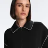 Giacca con bordino effetto neoprene