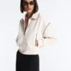 Giacca con bordino effetto neoprene