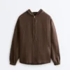 Giacca con cappuccio in 100% lino