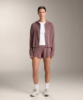 Giacca con cappuccio in maglia a coste