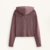Giacca con cappuccio in maglia a coste
