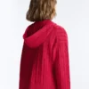 Giacca con cappuccio in maglia a trecce lavata