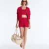 Giacca con cappuccio in maglia a trecce lavata