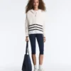 Giacca con cappuccio in maglia ondulata