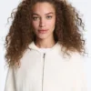 Giacca con cappuccio in maglia ondulata