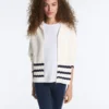 Giacca con cappuccio in maglia ondulata