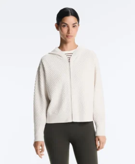 Giacca con cappuccio in maglia strutturata