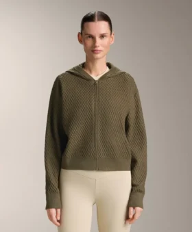 Giacca con cappuccio in maglia strutturata