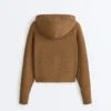 Giacca con cappuccio in maglia strutturata