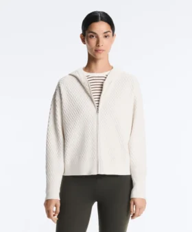 Giacca con cappuccio in maglia strutturata