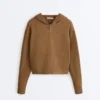 Giacca con cappuccio in maglia strutturata