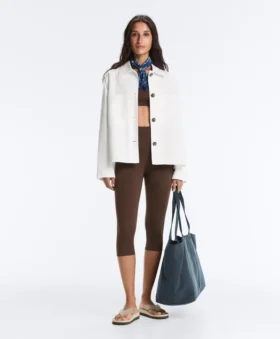 Giacca con tasche in misto cotone