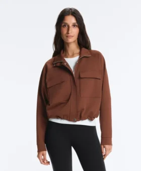Giacca con tasche in piqué di cotone