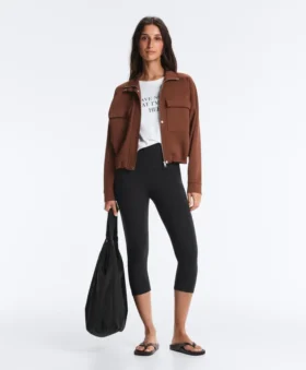 Giacca con tasche in piqué di cotone