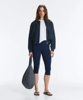 Giacca con tasche in piqué di cotone