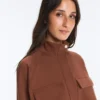 Giacca con tasche in piqué di cotone
