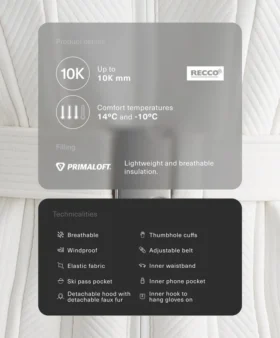 Giacca da sci Primaloft® idrorepellente e super aderente
