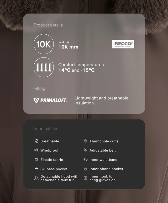 Giacca da sci Primaloft® super slim fit idrorepellente Giacca da sci Primaloft® super slim fit idrorepellente